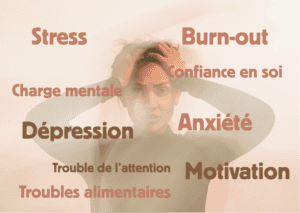une femme se tient la tête et es au bord de la crise de nerf